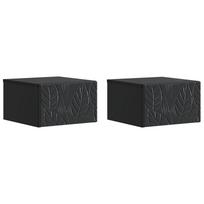 vidaXL Sieninis naktinis staliukas 2 vnt. Juoda 49 x 34,5 x 20 cm