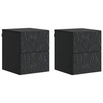 vidaXL Sieninis naktinis staliukas 2 vnt. Juoda 34,5 x 33 x 40 cm