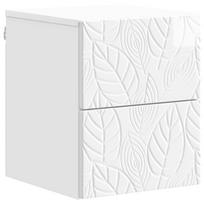 vidaXL Sieninis naktinis staliukas Itin blizgi balta 34,5 x 33 x 40 cm