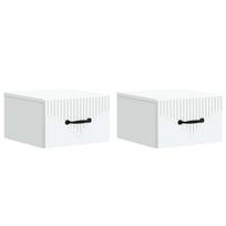 vidaXL Sieninis naktinis staliukas 2 vnt. Balta 34,5 x 33 x 20 cm