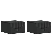 vidaXL Sieninis naktinis staliukas 2 vnt. Juoda 34,5 x 33 x 20 cm