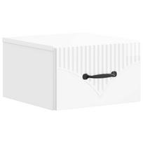 vidaXL Sieninis naktinis staliukas Itin blizgi balta 34,5 x 33 x 20 cm