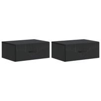 vidaXL Sieninis naktinis staliukas 2 vnt. Juoda 49 x 34,5 x 20 cm