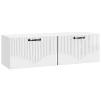 vidaXL Sieninė TV spintelė Itin blizgi balta 98 x 31 x 30 cm