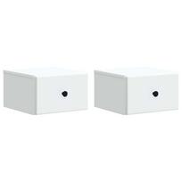vidaXL Sieninis naktinis staliukas 2 vnt. Balta 34,5 x 33 x 20 cm