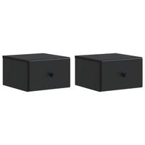 vidaXL Sieninis naktinis staliukas 2 vnt. Juoda 34,5 x 33 x 20 cm