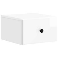 vidaXL Sieninis naktinis staliukas Itin blizgi balta 34,5 x 33 x 20 cm