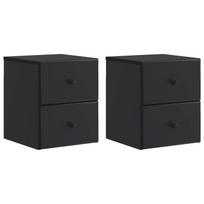 vidaXL Sieninis naktinis staliukas 2 vnt. Juoda 34,5 x 33 x 40 cm