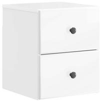 vidaXL Sieninis naktinis staliukas Itin blizgi balta 34,5 x 33 x 40 cm