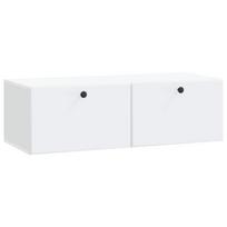 vidaXL Sieninė TV spintelė 98 x 41 x 30 cm Balta Apdirbta mediena