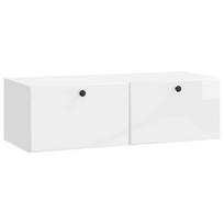 vidaXL Sieninė TV spintelė 98 x 41 x 30 cm Itin blizgi balta