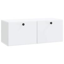 vidaXL Sieninė TV spintelė 78,5 x 31 x 30 cm Balta Apdirbta mediena