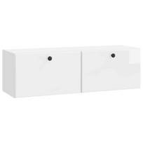 vidaXL Sieninė TV spintelė 98 x 31 x 30 cm Itin blizgi balta
