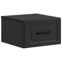 vidaXL Sieninis naktinis staliukas su stalčių Juoda 34,5 x 33 x 20 cm