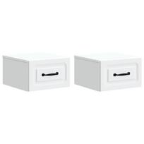 vidaXL Sieninis naktinis staliukas 2 vnt. Balta 34,5 x 33 x 20 cm