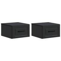 vidaXL Sieninis naktinis staliukas 2 vnt. Juoda 34,5 x 33 x 20 cm