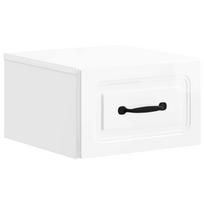 vidaXL Sieninis naktinis staliukas Itin blizgi balta 34,5 x 33 x 20 cm