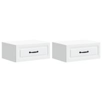 vidaXL Sieninis naktinis staliukas 2 vnt. Balta 49 x 34,5 x 20 cm