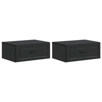 vidaXL Sieninis naktinis staliukas 2 vnt. Juoda 49 x 34,5 x 20 cm
