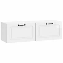 vidaXL Sieninė TV spintelė Itin blizgi balta 98 x 31 x 30 cm