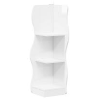 vidaXL Kampinė lentyna Itin blizgi balta 34 x 33 x 102 cm