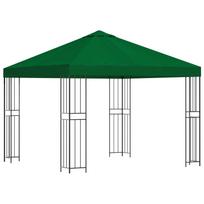 vidaXL Pavėsinė 3 x 3 m Žalia Poliesteris ir plienas 190 gsm