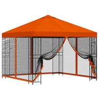 vidaXL Sodo pavėsinė su šoninėmis sienelėmis 3 x 3 m Oranžinė