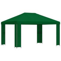 vidaXL Pavėsinė 4 × 3 m Žalia Poliesteris ir plienas 190 gsm