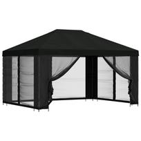 vidaXL Paviljonas su šoninėmis sienelėmis 4 × 3 m Juoda