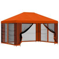 vidaXL Sodo pavėsinė su šoninėmis sienelėmis 4 × 3 m Oranžinė