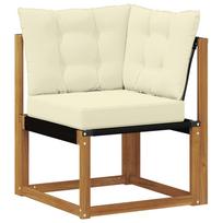 vidaXL Lauko kampinis sofa Kietas akacijos medis ir tekstileno audinys