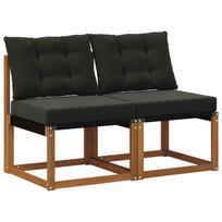 vidaXL 2 vnt. Lauko vidurinė sofa Kietas akacijos medis ir tekstilenas