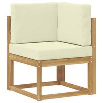 vidaXL Lauko kampinė sofa Kietos akacijos mediena Balinta ir kreminė
