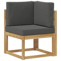 vidaXL Lauko kampinė sofa Kietos akacijos mediena Balinta ir antracito