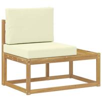 vidaXL Lauko galinė sofa Kietos akacijos mediena Balinta ir kreminė