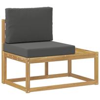 vidaXL Lauko galinė sofa Kietos akacijos mediena Balinta ir antracito
