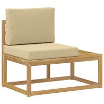 vidaXL Lauko galinė sofa Kietos akacijos mediena Balinta ir smėlio