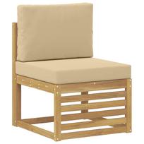 vidaXL Lauko Vidurinis Sofa Kietos akacijos mediena Balinta ir smėlio
