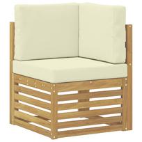 vidaXL Lauko kampinė sofa Kietos akacijos mediena Balinta ir kreminė