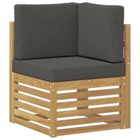 vidaXL Lauko kampinė sofa Kietos akacijos mediena Balinta ir antracito