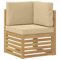 vidaXL Lauko kampinė sofa Kietos akacijos mediena Balinta ir smėlio