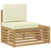 vidaXL Lauko galinė sofa Kietos akacijos mediena Balinta ir kreminė