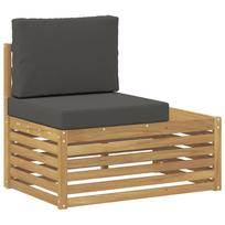 vidaXL Lauko galinė sofa Kietos akacijos mediena Balinta ir antracito
