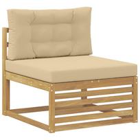 vidaXL Lauko Vidurinis Sofa Kietos akacijos mediena Balinta ir bėžinė