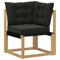 vidaXL Lauko kampinė sofa Kietas akacijos medis ir tekstilenas Balta