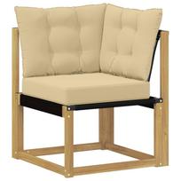 vidaXL Lauko kampinė sofa Kietas akacijos medis ir tekstilenas Balta