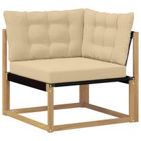 vidaXL Lauko kampinė sofa Kietos akacijos mediena Balinta ir smėlio