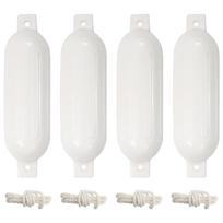 vidaXL Valties bortų apsaugos, 4vnt., baltos spalvos, Ø 14x50cm, PVC