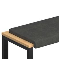 vidaXL Suoliuko pagalvė Dirbtinė oda Juoda Gylis 35 cm