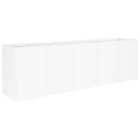 vidaXL Sodo vazonas Balta 200 x 40 x 60 cm Šaltai valcuotas plienas